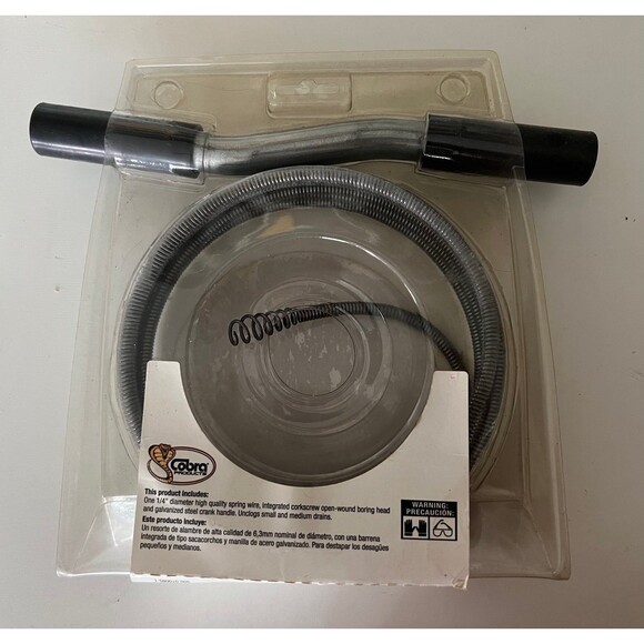 8’ BNIP Drain Pipe Auger Snake w/Storage Tote by Cobra Products 10080 - Picture 2 of 2